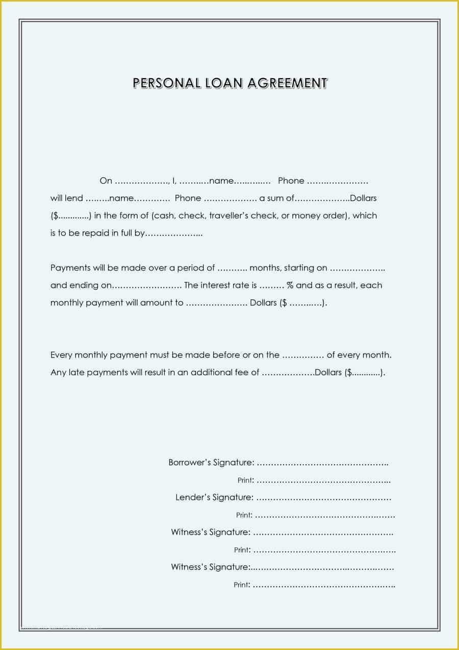 Family Loan Agreement Template Free Of 40 Free Loan Agreement Templates [word & Pdf] Template Lab