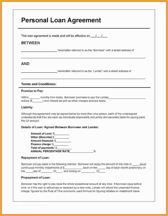 Family Loan Agreement Template Free Of 7 Template Loan Agreement Between Family Members