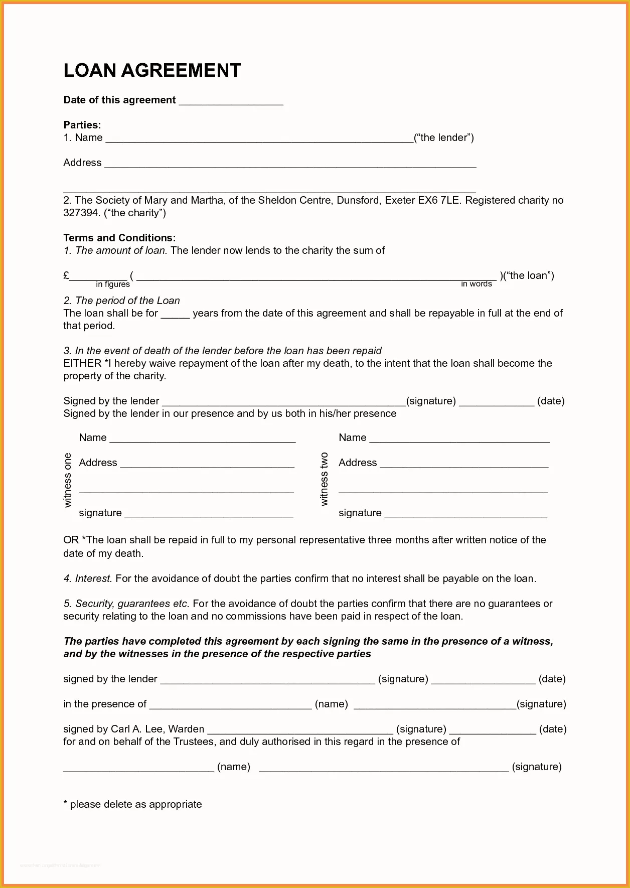 Family Loan Agreement Template Free Of 7 Template Loan Agreement Between Family Members