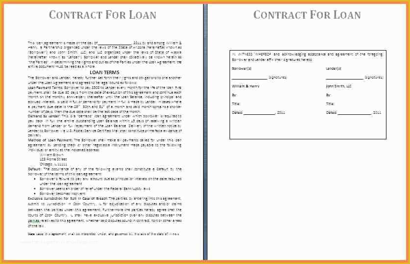 Family Loan Agreement Template Free Of 8 Loan Agreement Template Between Family Members