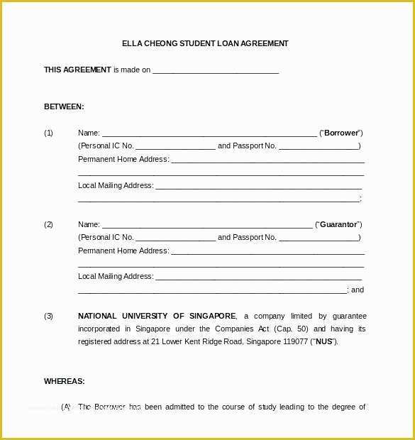 Family Loan Agreement Template Free Of Employee Loan Agreement Template Singapore Blank Sample
