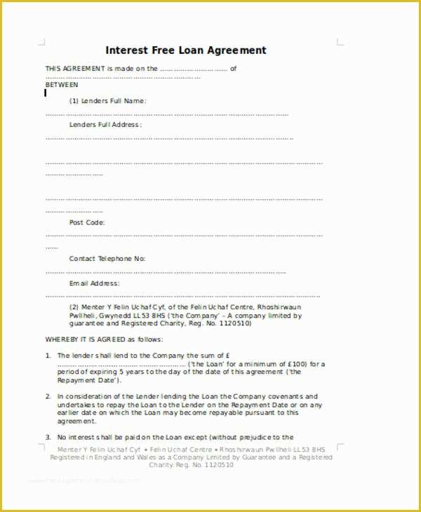 Family Loan Agreement Template Free Of Family Loan Agreement Template