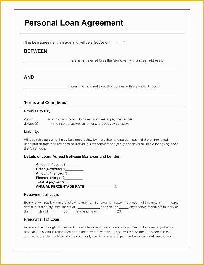 Family Loan Agreement Template Free Of Family Loan Agreement Template Personal Word Simple Free