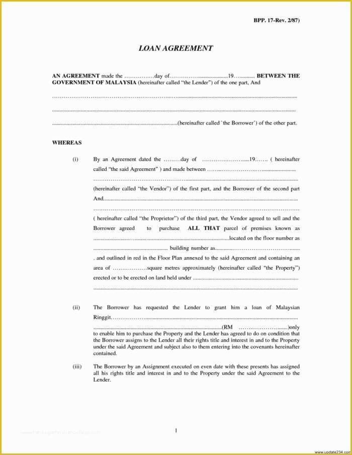 Family Loan Agreement Template Free Of Sample Personal Loan Agreement Letter Between Friends