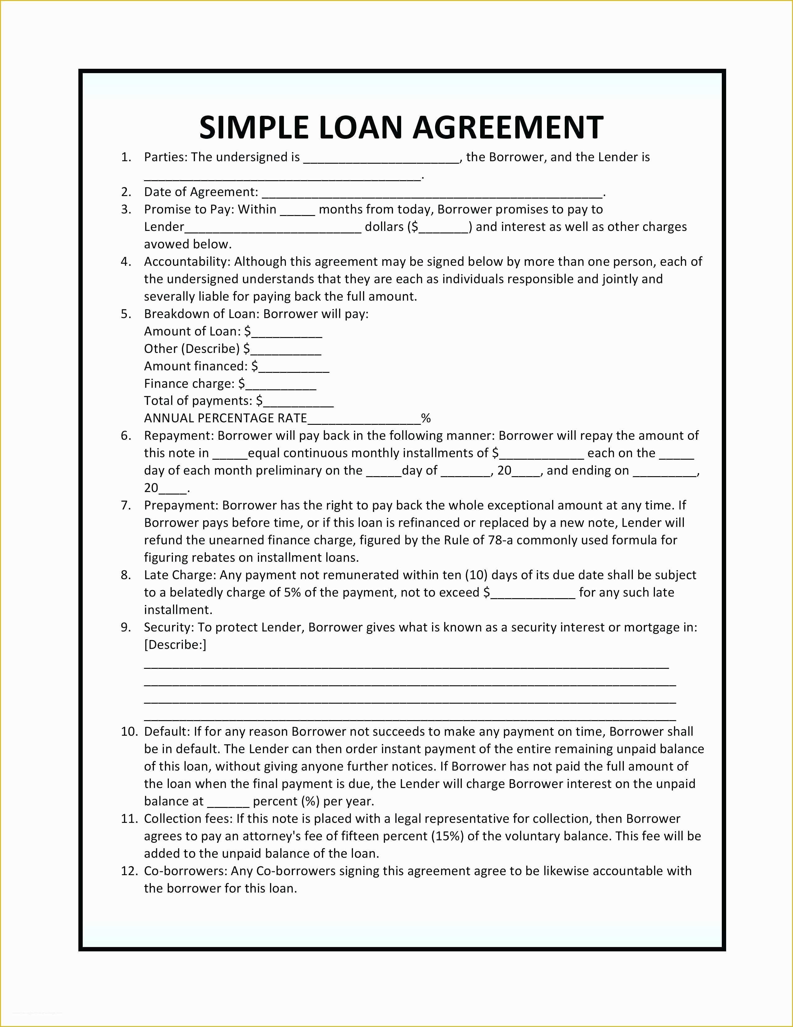 Family Loan Agreement Template Free Of Template Family Loan Agreement Template