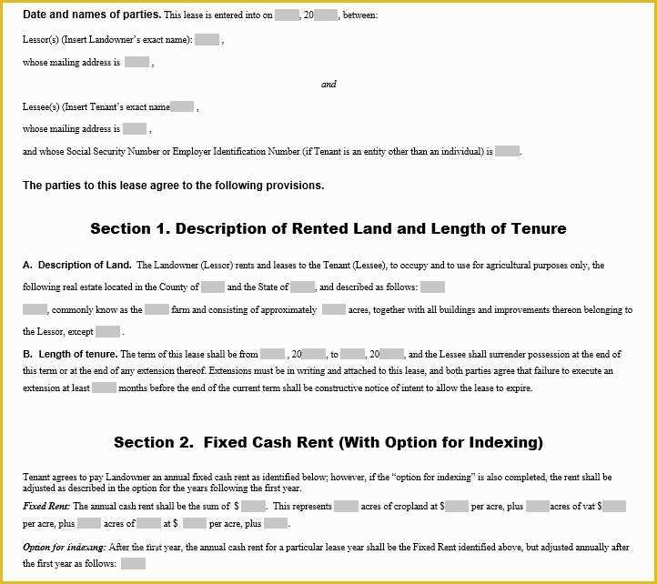 Farm Lease Agreement Template Free Of 12 Free Sample Professional Farm Land Lease Agreement