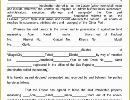 Farm Lease Agreement Template Free Of 12 Free Sample Professional Farm Land Lease Agreement