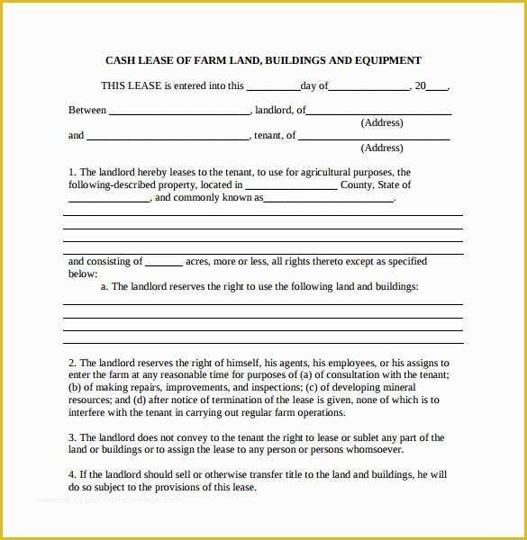 Farm Lease Agreement Template Free Of 15 Land Lease Agreements – Samples Examples & format