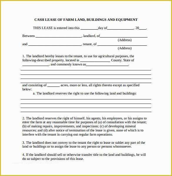 Farm Lease Agreement Template Free Of 15 Land Lease Agreements – Samples Examples &amp; format