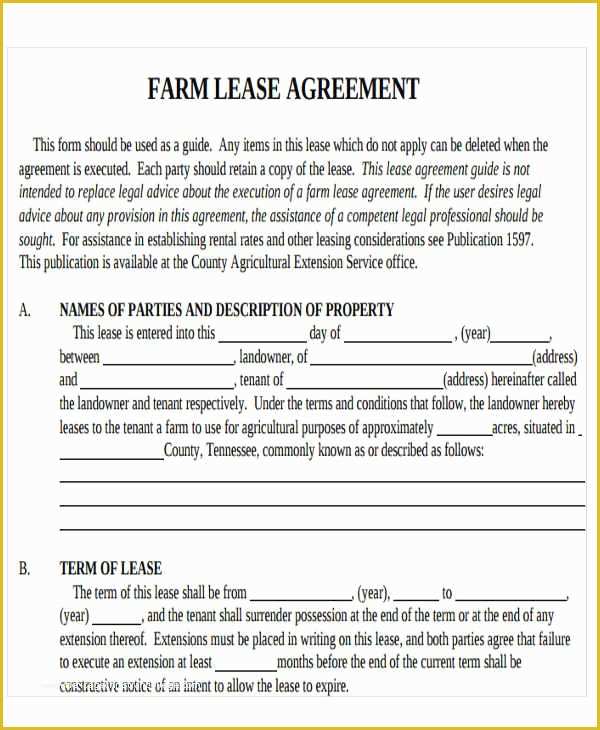 Farm Lease Agreement Template Free Of 19 Printable Lease Agreement Templates Word Pdf Pages