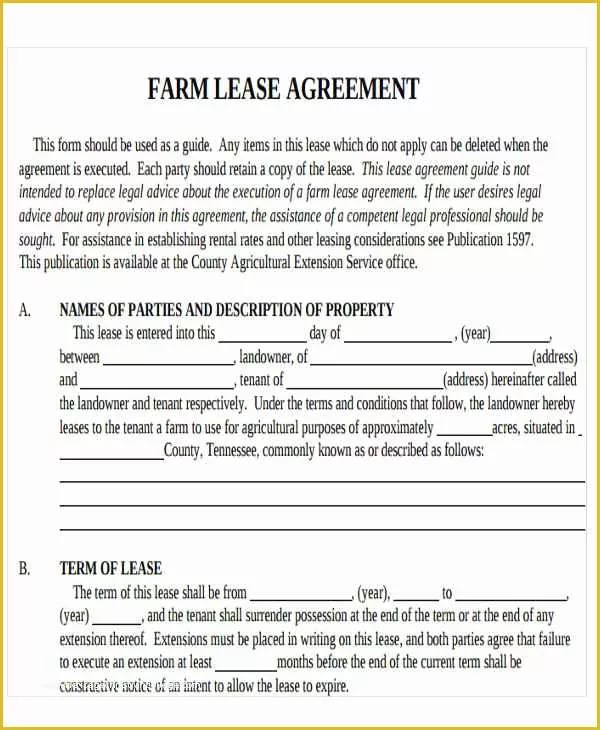 Farm Lease Agreement Template Free Of 19 Printable Lease Agreement Templates Word Pdf Pages