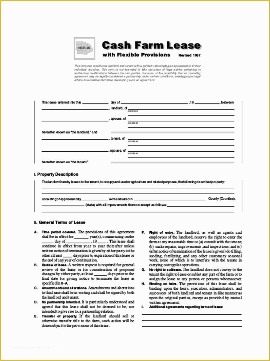 Farm Lease Agreement Template Free Of 34 Lease forms In Pdf