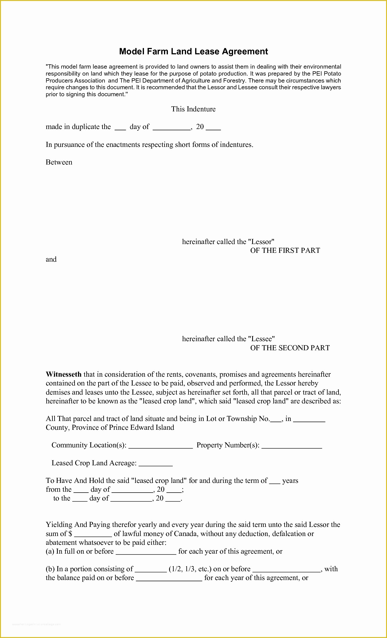 Farm Lease Agreement Template Free Of 4 Farm Land Lease Agreementreport Template Document