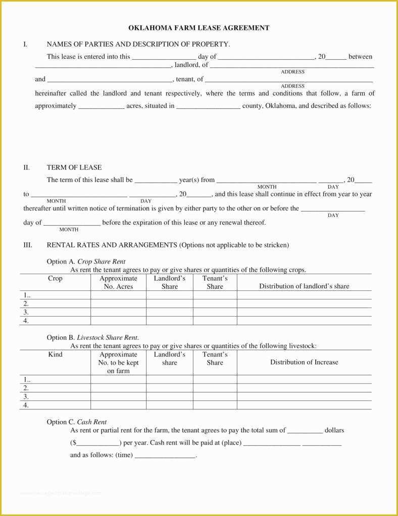 Farm Lease Agreement Template Free Of 8 Farm Lease Agreement Templates Pdf