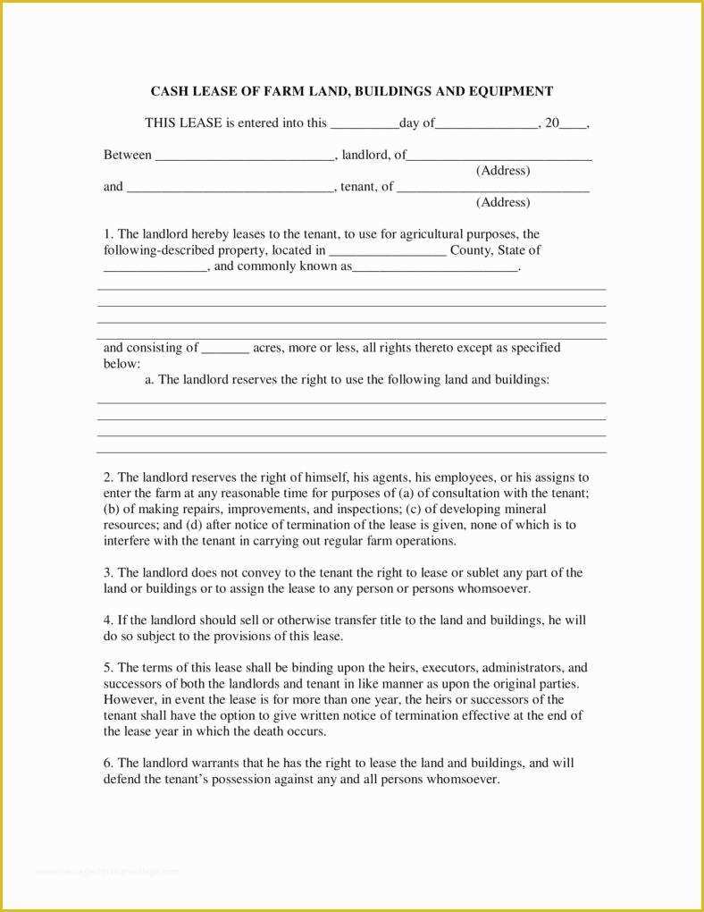 Farm Lease Agreement Template Free Of 8 Farm Lease Agreement Templates Pdf