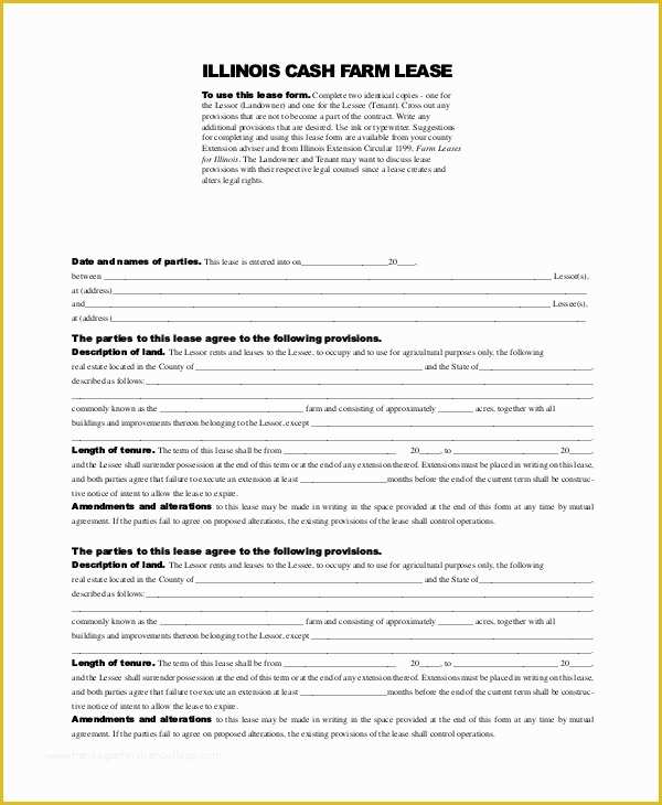 Farm Lease Agreement Template Free Of Blank Farm Lease form Bing Images