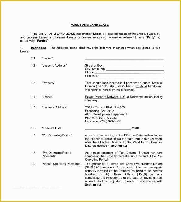 Farm Lease Agreement Template Free Of Farm Land Lease Agreement form Bing Images