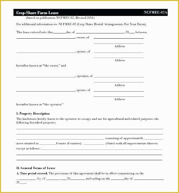 Farm Lease Agreement Template Free Of Simple Land Lease Agreement Template