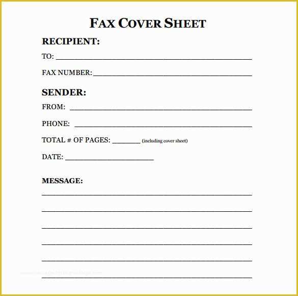 Fax Template Free Of 11 Sample Fax Cover Sheets