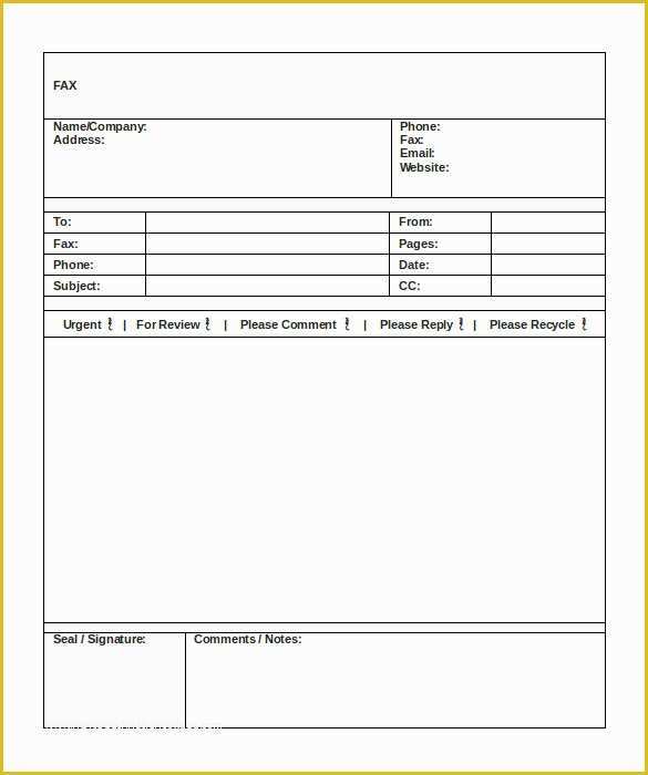 Fax Template Free Of 9 Printable Fax Cover Sheets Free Word Pdf Documents
