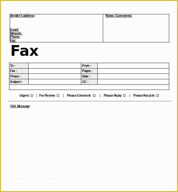 Fax Template Free Of 9 Professional Fax Cover Sheet Templates Free Sample