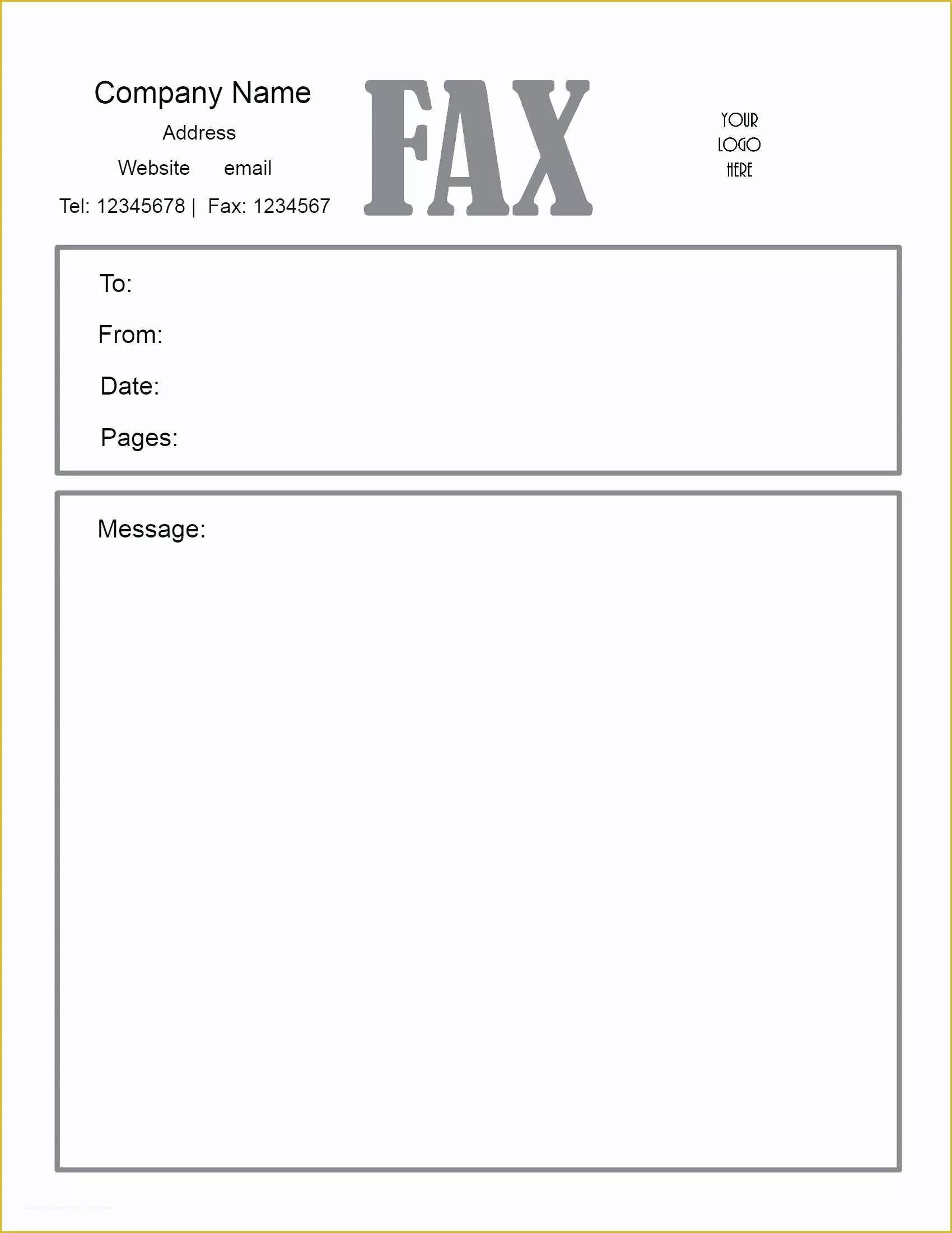 Fax Template Free Of Fax Cover Sheet Pdf Free Download