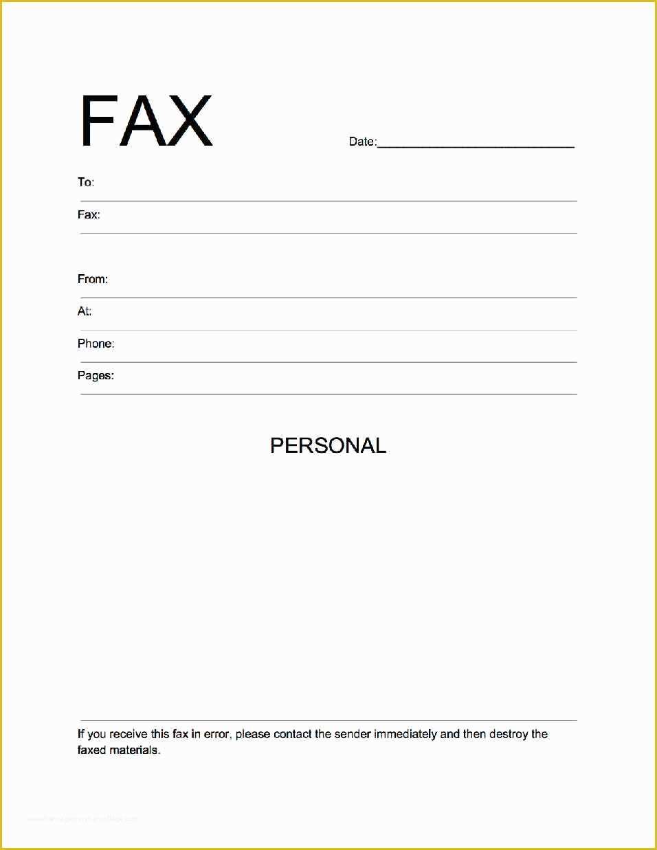 Fax Template Free Of Free Fax Cover Sheet Template Download