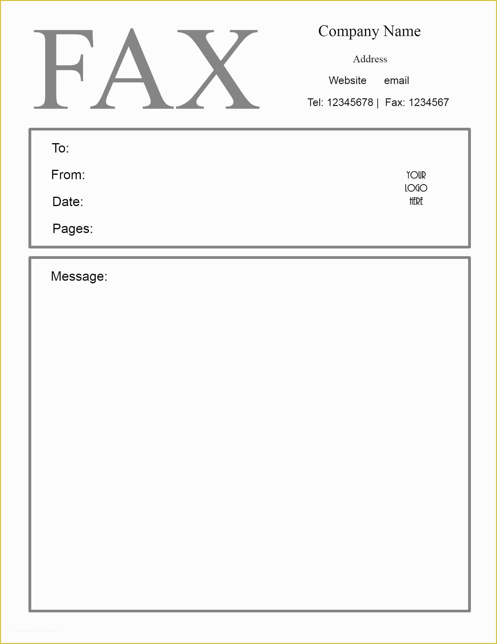Fax Template Free Of Free Fax Cover Sheet Template