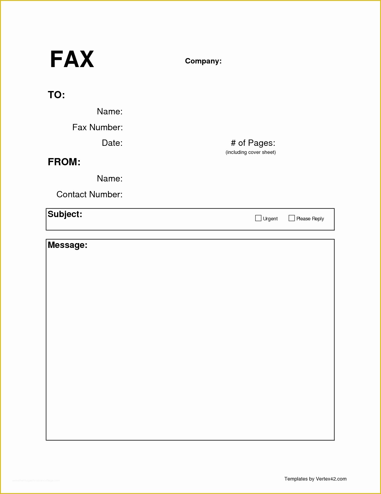Fax Template Free Of Purchase Cover Letter