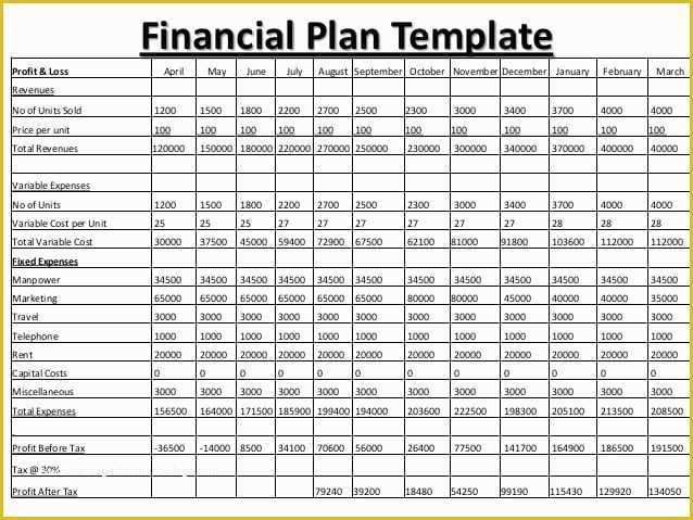 Financial Advisor Business Plan Template Free Of 8 Financial Plan Templates Excel Excel Templates