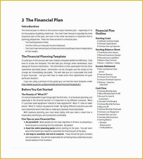 Financial Advisor Business Plan Template Free Of Financial Business Plan Template 14 Word Excel Pdf