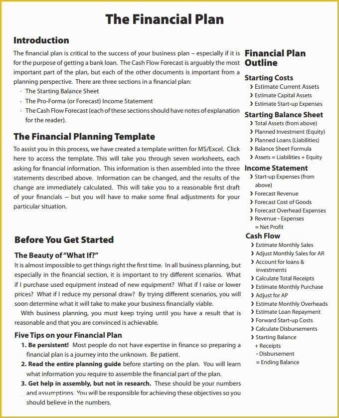 Financial Advisor Business Plan Template Free Of Financial Business Plan Templates 10 Premium Word