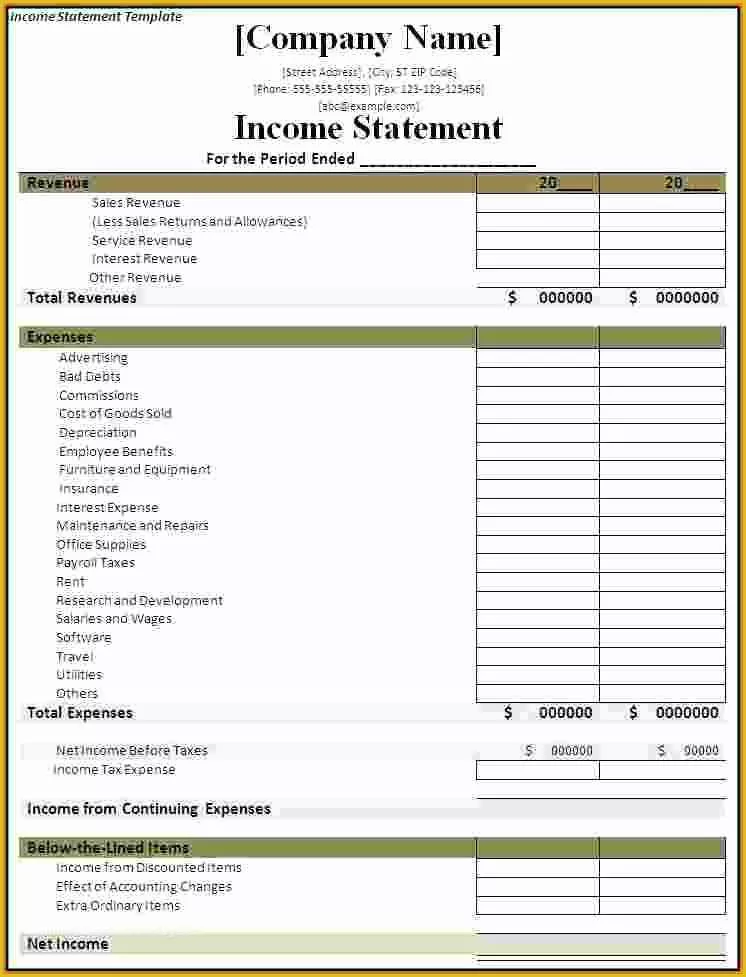 Financial Statement Excel Template Free Download Of 7 Financial Statement Effects Template