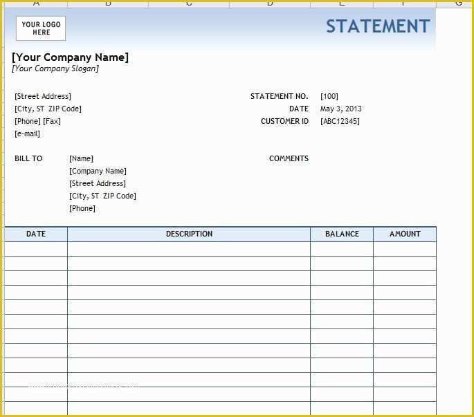 Financial Statement Excel Template Free Download Of Sample Billing Statement Google Search