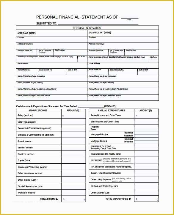 Financial Statement Excel Template Free Download Of Sba Personal Financial Statement Excel Template Small