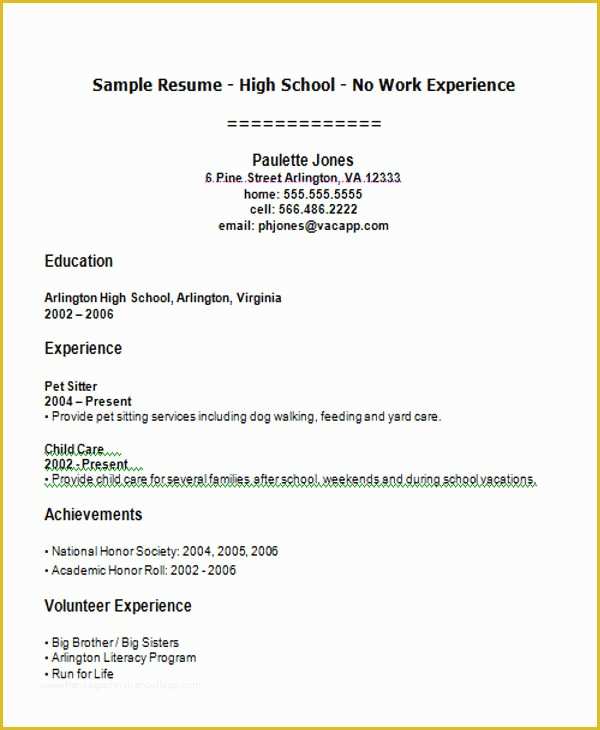 First Job Resume Template Free Of 14 First Resume Templates Pdf Doc