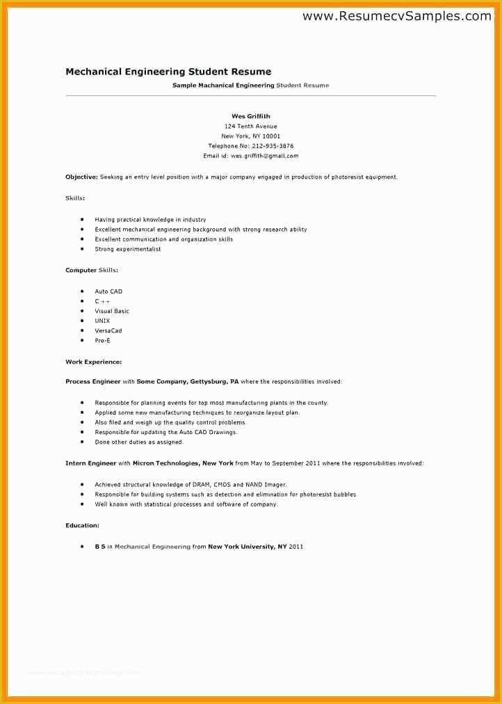 First Job Resume Template Free Of First Job Resume Templates Free