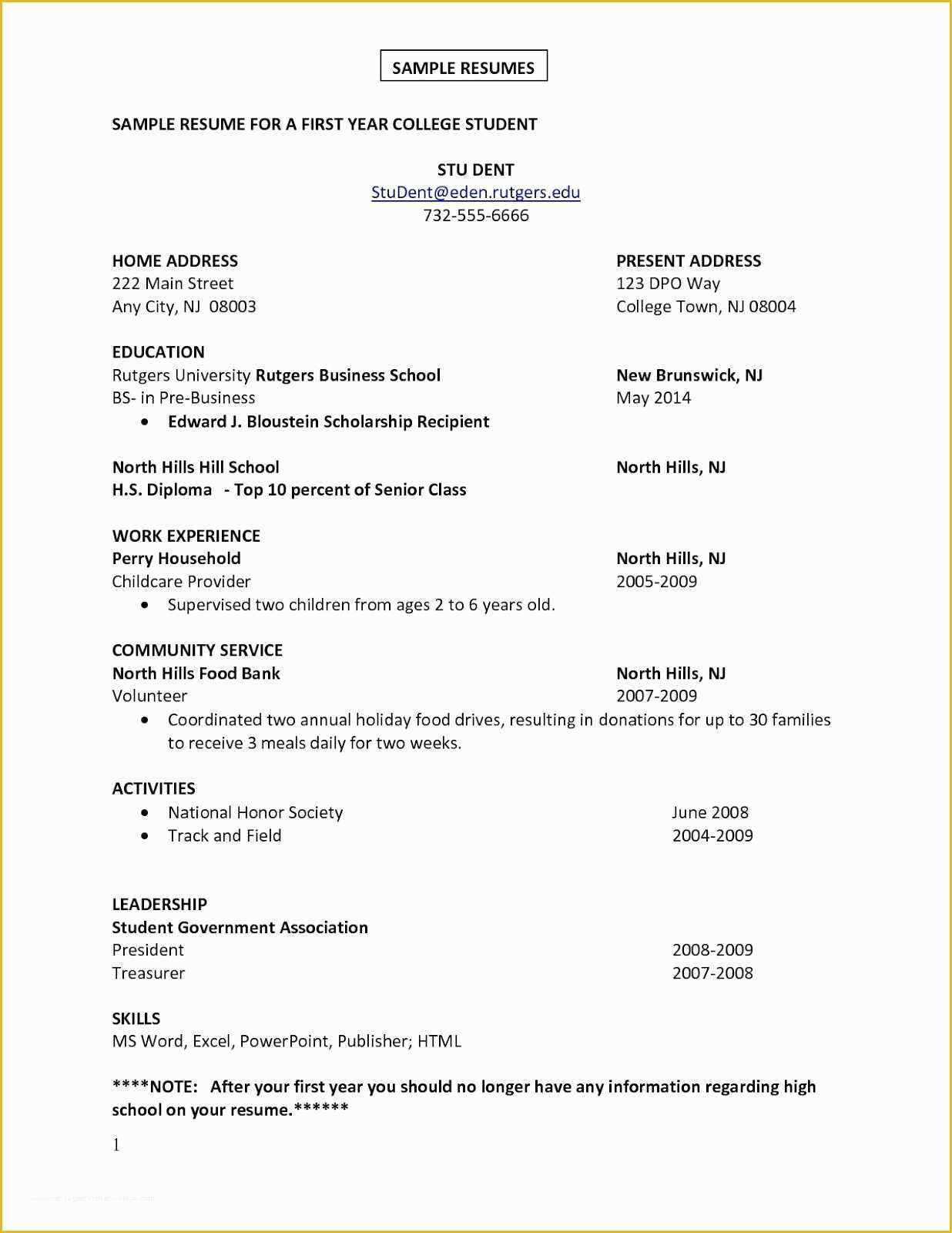 First Job Resume Template Free Of First Job Sample Resume Sample Resumes
