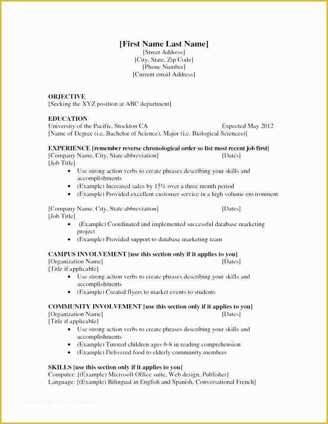 First Job Resume Template Free Of Template Resume Template First Job How to Write