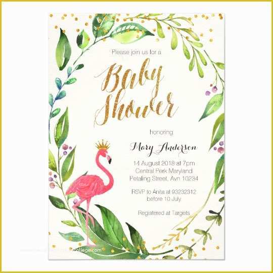 Flamingo Invitation Template Free Of Baby Shower Gifts & Gift Ideas