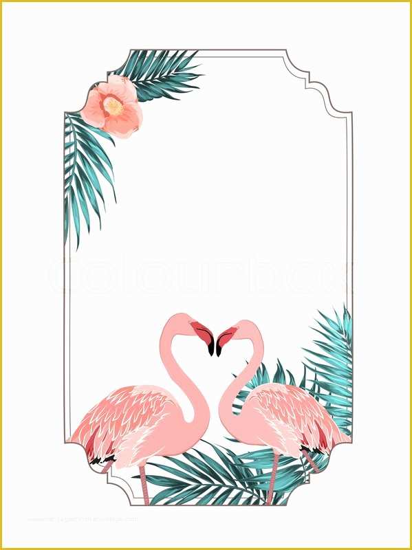 Flamingo Invitation Template Free Of Exotic Tropical Border Frame Template