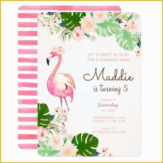 Flamingo Invitation Template Free Of Flamingo Birthday Invitation