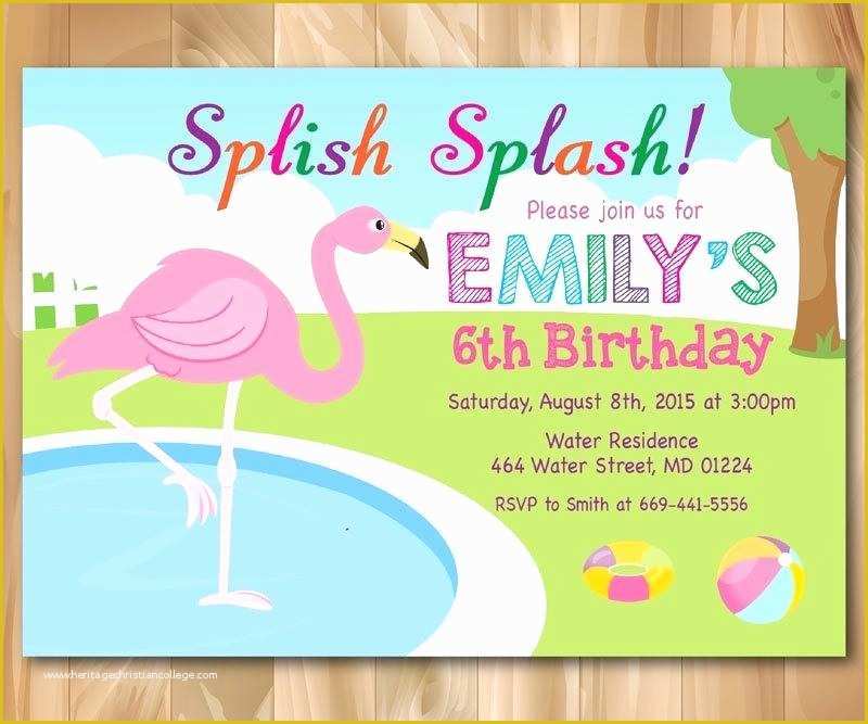 Flamingo Invitation Template Free Of Flamingo Birthday Invitations 1st Invitation Template