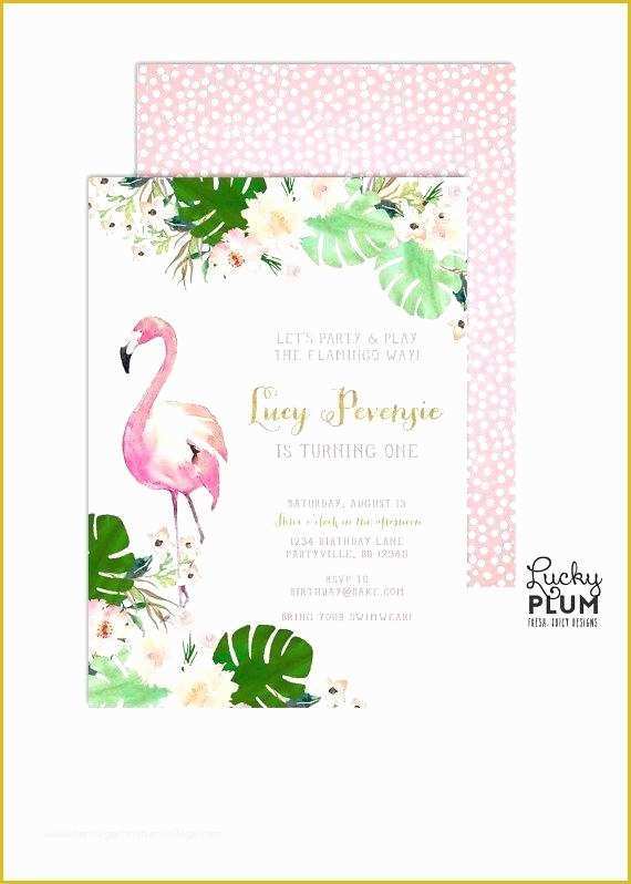 Flamingo Invitation Template Free Of Flamingo Birthday Invitations 1st Invitation Template