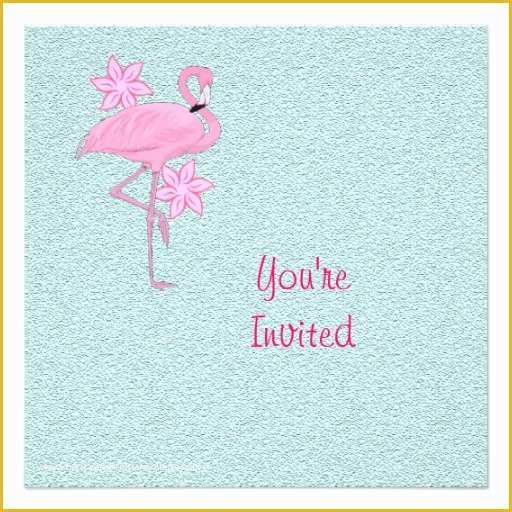 Flamingo Invitation Template Free Of Flamingo Invitation Template 5 25" Square Invitation Card