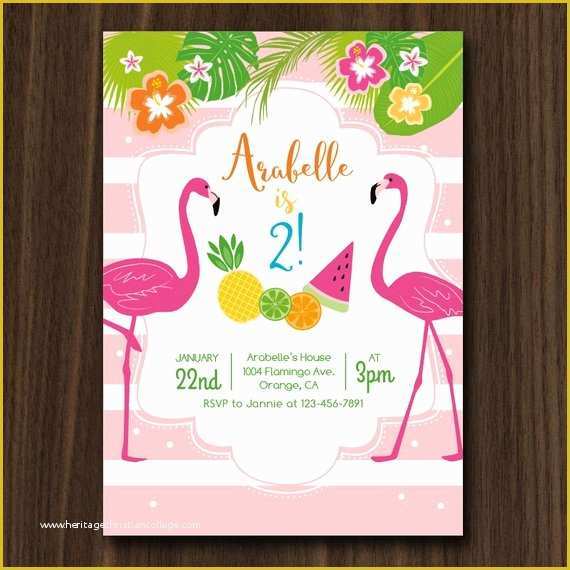 Flamingo Invitation Template Free Of Flamingo Invite Flamingo Hawaiian Invitation Flamingo