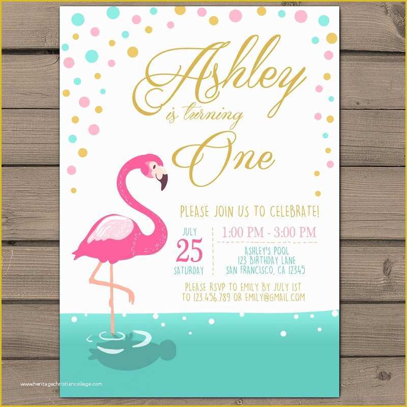 Flamingo Invitation Template Free Of Flamingo Party Invitation Flamingo Birthday Invitation