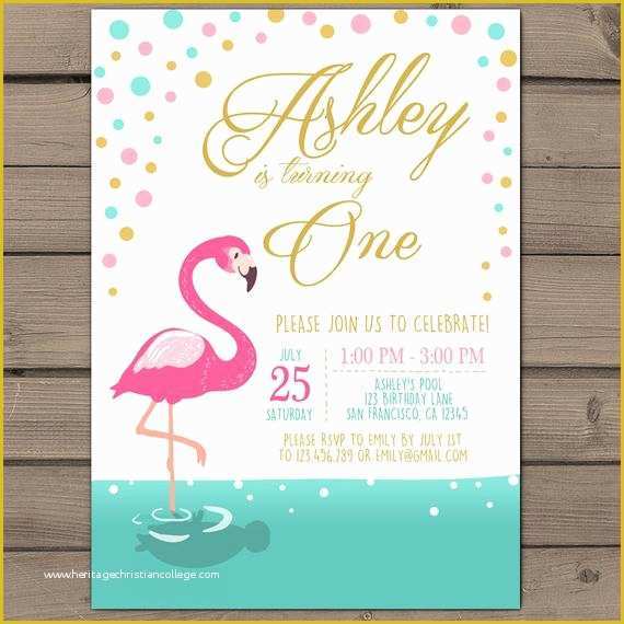 Flamingo Invitation Template Free Of Flamingo Party Invitation Flamingo Birthday Invitation