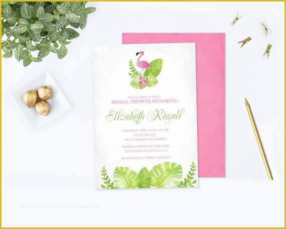 Flamingo Invitation Template Free Of Flamingo Shower Invitation Editable Text Acrobat Reader