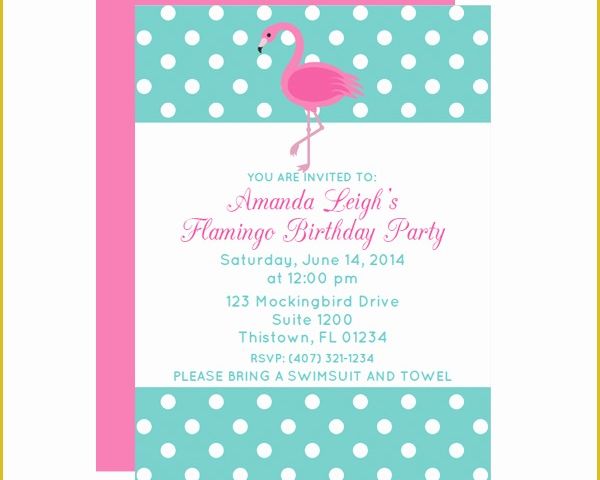 Flamingo Invitation Template Free Of Free Flamingo Printable Party Invitation Template From